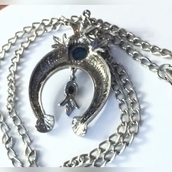 Vintage 1960s ART Arthur Pepper Faux Turquoise Squashblossom Necklace - Picture 4 of 5